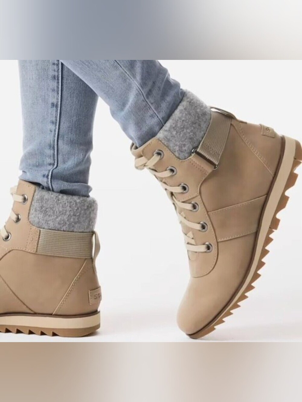 SOREL Size 7.5 Women's Harlow Conquest Tan Boots Waterproof